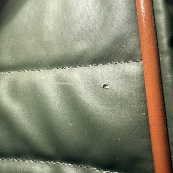 Vintage Diane Von Furstenberg Messenger Bag Green Brown Quilted Crossbody - Picture 4 of 11